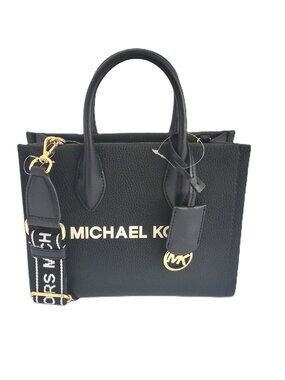 Michael Kors Mirella Small Shopper Top Zip Crossbody Handbag Black